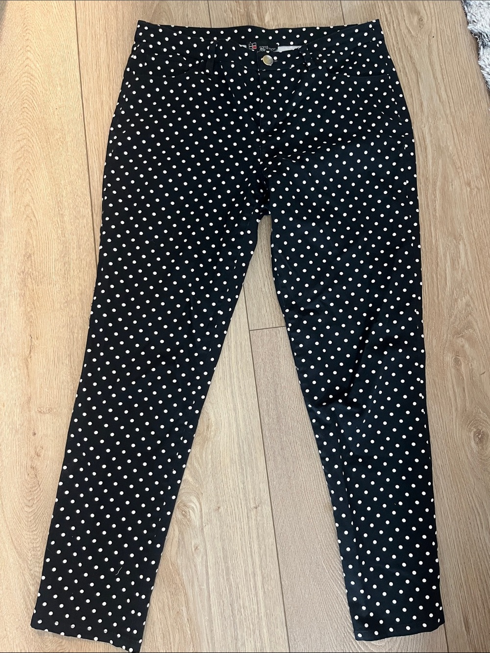 Black Polka Dot Skinny Pants - Stretch Slim Fit